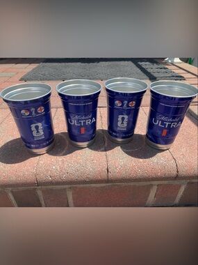 🆕- WORLD CUP Michelob Ultra Cups (Set of 4) 🇵🇦 PANAMA VS. ENGLAND 🏴󠁧󠁢󠁥󠁮󠁧󠁿